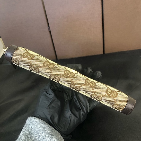 GUCCI GG Web Canvas Interlinked G’s Soho Brown Leather Trim Continental Wallet - Picture 6 of 17